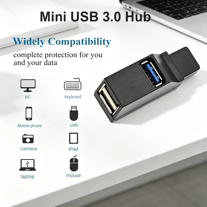Laptop Accessories Hub - USB 3.0 2.0 회전식 3 포트
