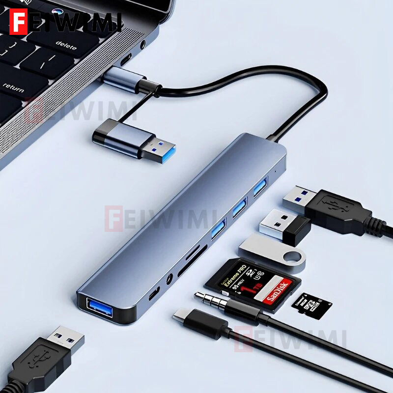 Laptop Accessories Hub - 8포트 USB C 스플리터 USB 허브