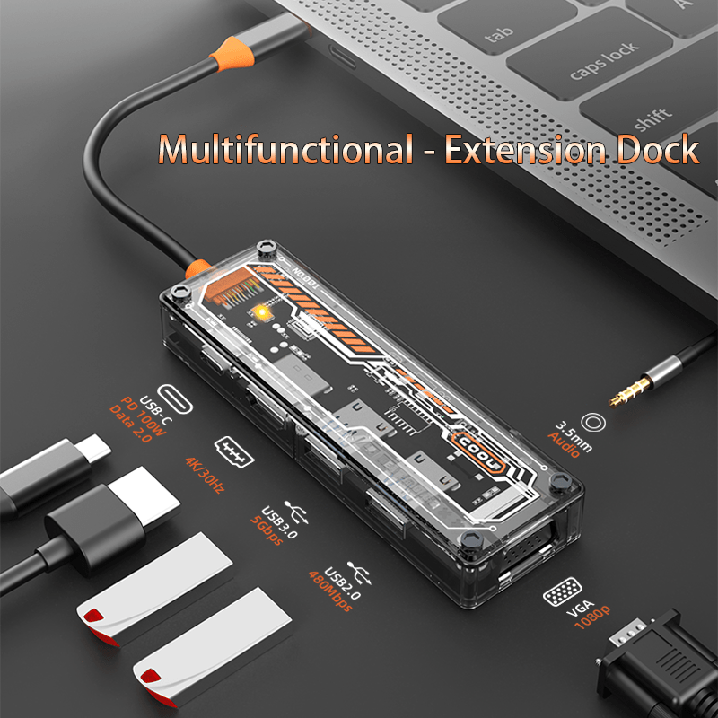 Usb C Docking Hub - 맥북 프로/에어용 6-in-1 USB-C 허브, 타입-C