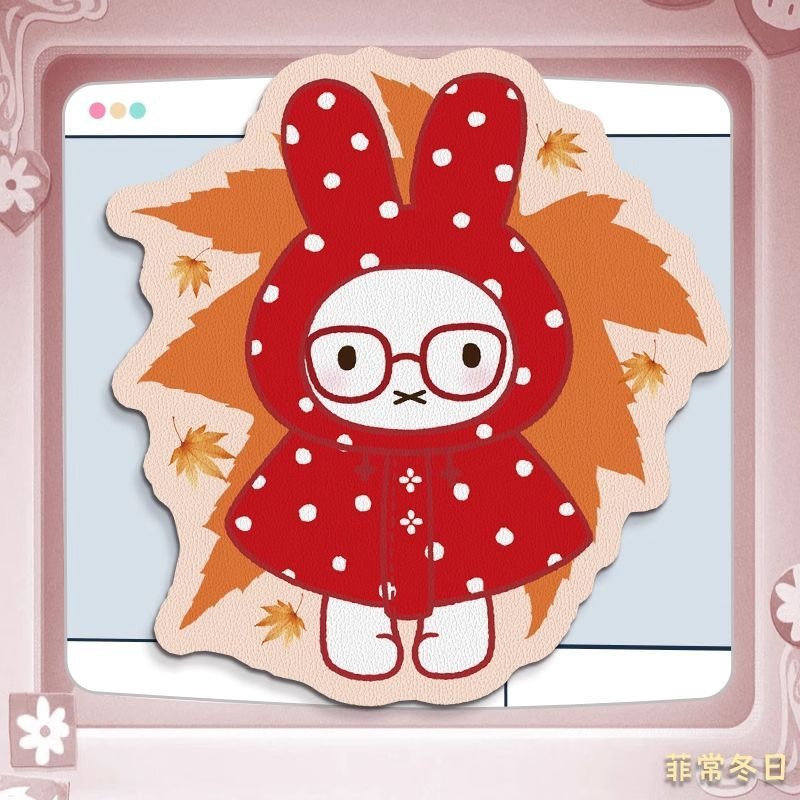 애니메이션 미피 가죽 마우스 패드, 손목 받침대 포함, - Laptop Office Accessories 리뷰 및 가격