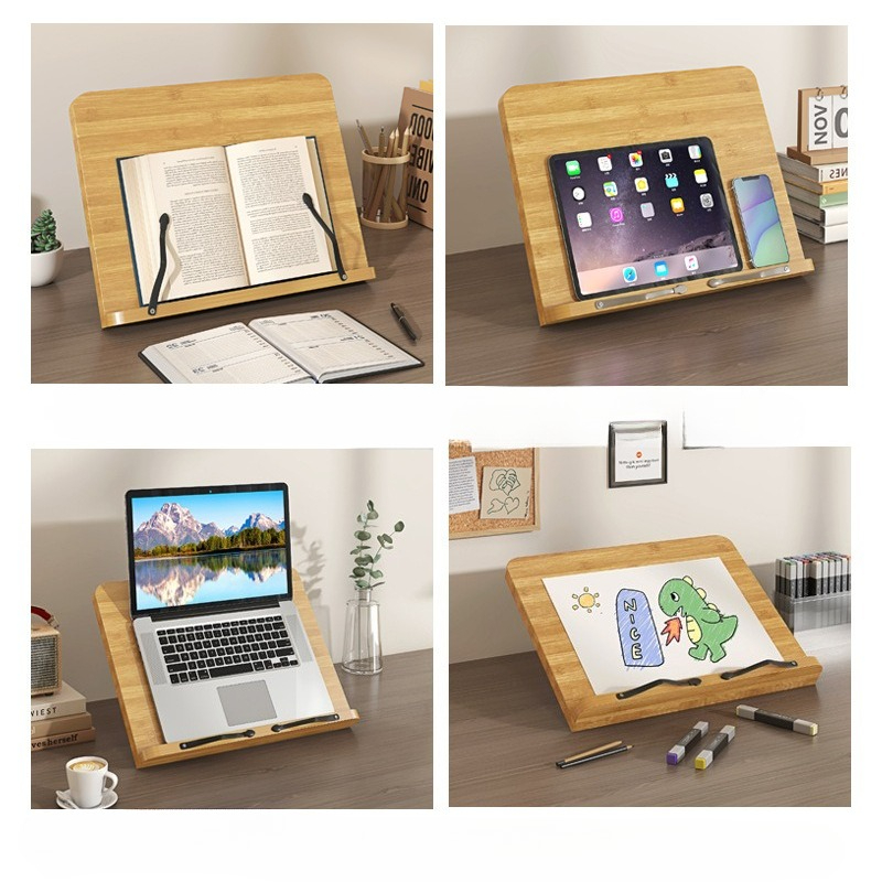 나무 독서대, 다기능 노트북 거치대, 8단계 높이 조절 - Laptop Office Accessories 리뷰 및 가격