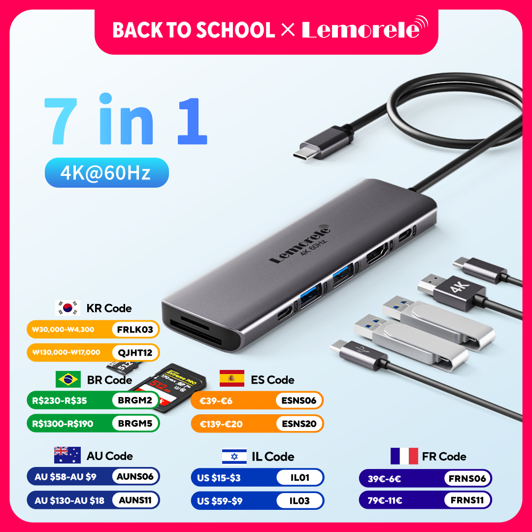 Lemorele 7-in-1 USB 허브 도킹 스테이션 - Laptop Accessories Hub 리뷰 및 가격