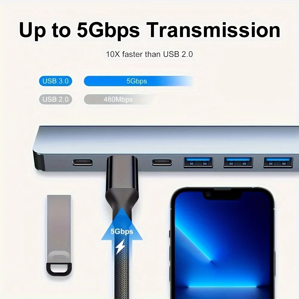 7 포트 USB A 유형 C 허브 집중 장치 3.0 2 - Laptop Accessories Hub 리뷰 및 가격
