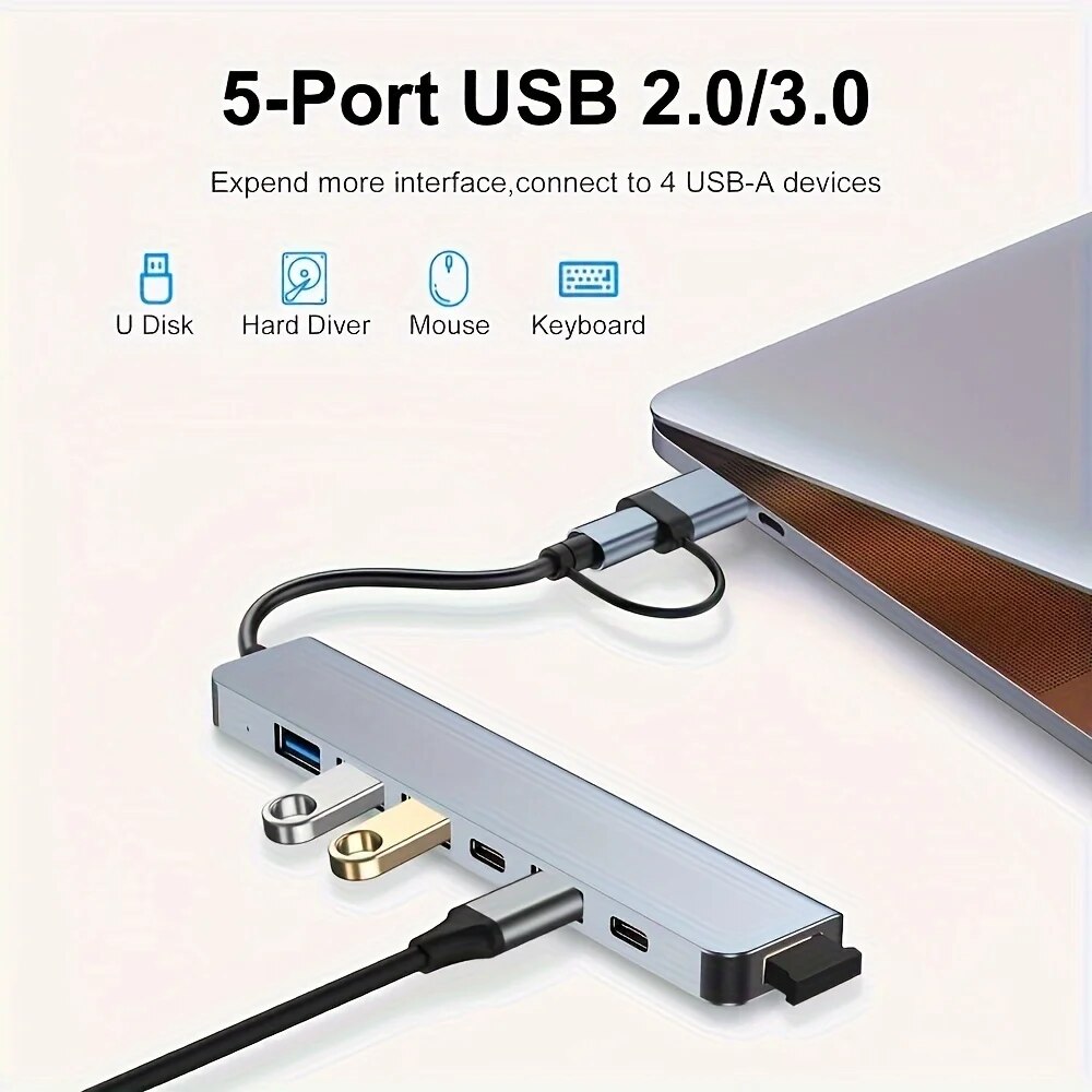 7 포트 USB A 유형 C 허브 집중 장치 3.0 2 - Laptop Accessories Hub 리뷰 및 가격
