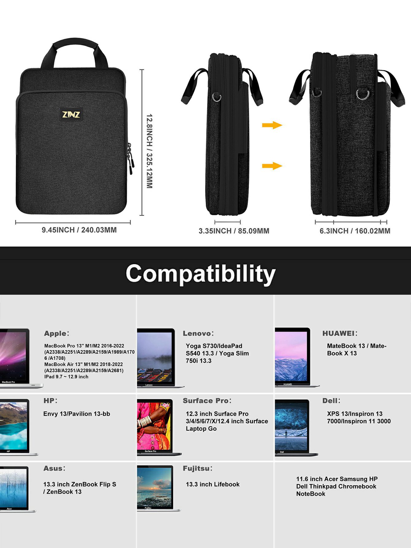 가변 용량 및 스트랩이 있는 노트북 숄더백, 여행용 캐 - Laptop Accessories Travel Case 리뷰 및 가격
