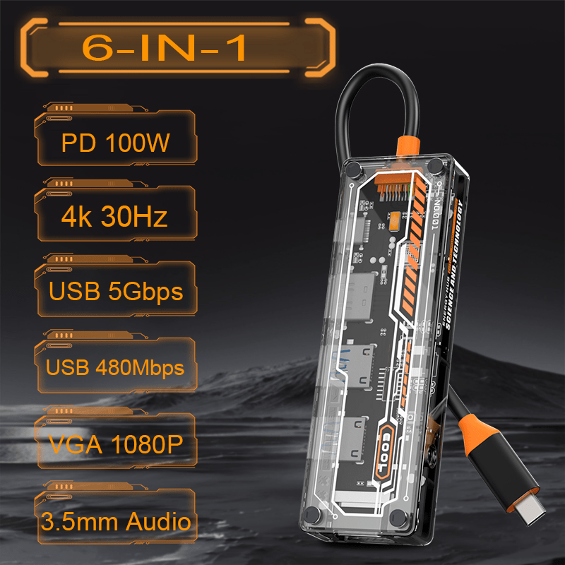 맥북 프로/에어용 6-in-1 USB-C 허브, 타입- - Usb C Docking Hub 리뷰 및 가격