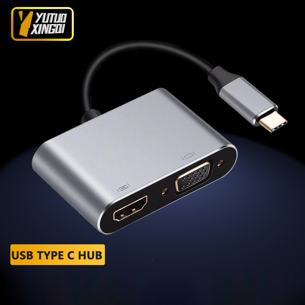 4K USB 타입 C to VGA 1080P USB C - Usb C Docking Hub 리뷰 및 가격