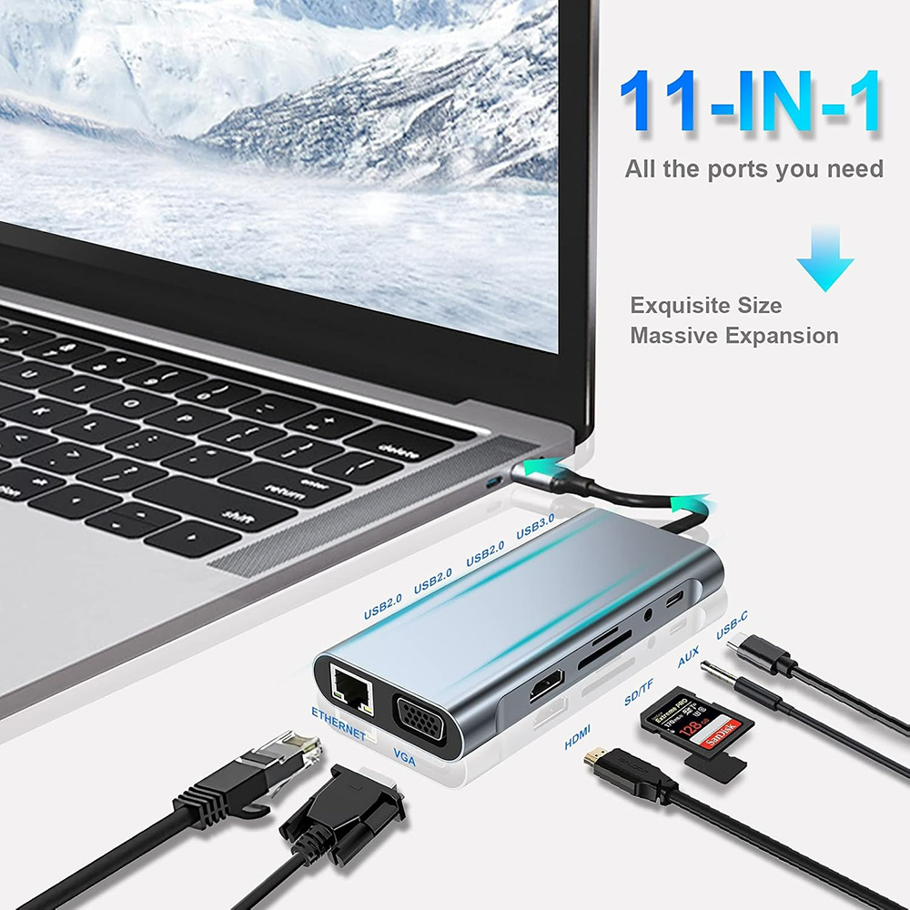 11-in-1 USB C 허브 썬더볼트 3 노트북 도킹 - Laptop Accessories Hub 리뷰 및 가격